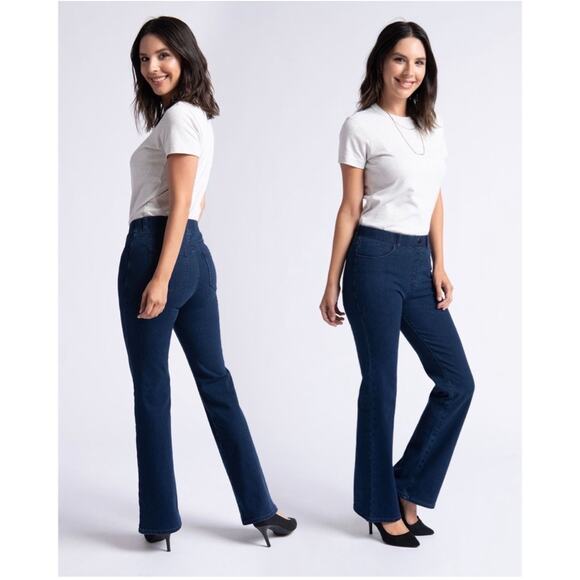 Betabrand Jeans Womens Small Blue Bootcut Yoga Denim Casual Flared Boho Pull On - Picture 1 of 9